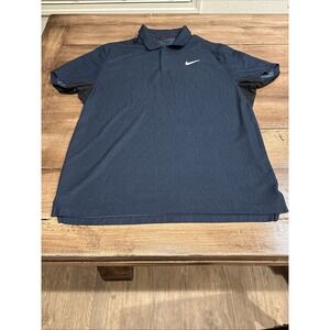 Nike Tiger Woods 25 Dri-FIT ADV Golf Polo Blue Jacquard (DH0711-437) Mens Sz L